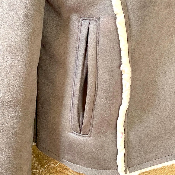 Like New Loft Suede Winter Jacket Gray Size Small - Picture 4 of 6